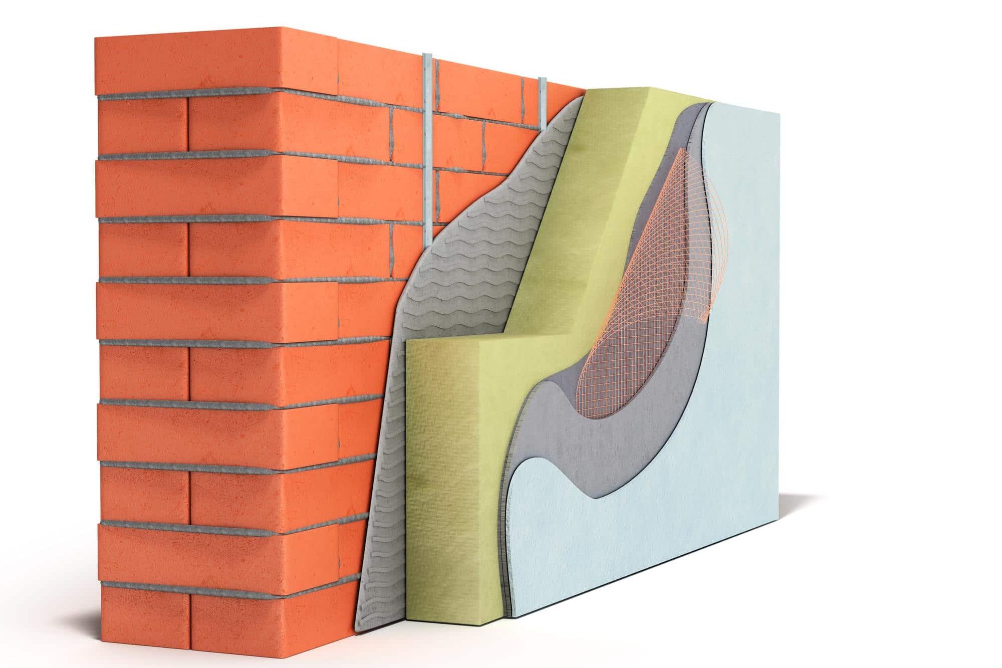 Przekrój ocieplonej ściany Przekrój ocieplonej ściany