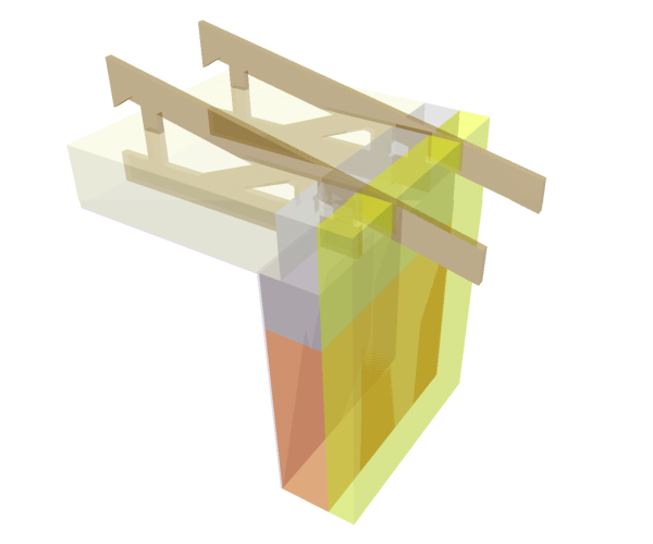 Model kratownicy opartej na wieńcu